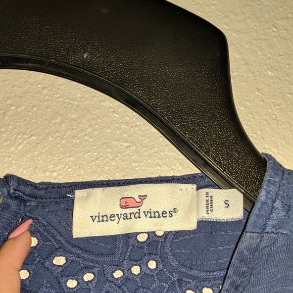 Vineyard Vines Navy Eyelet Knit Mix Top - Picture 5 of 8